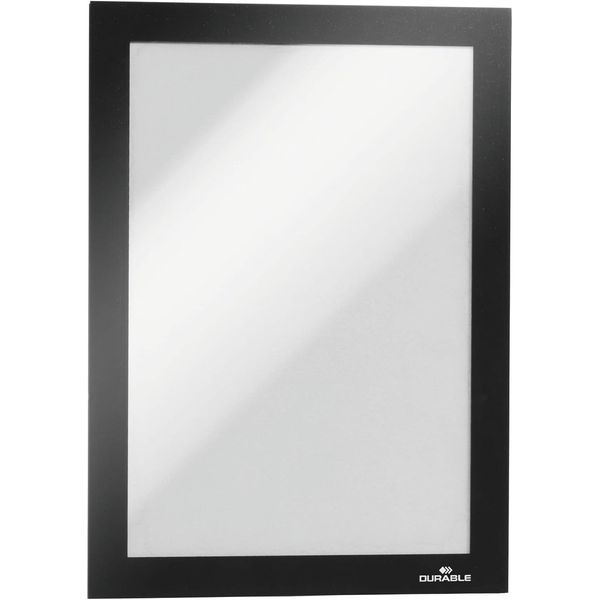 Durable DURAFRAME Magnetic Frame, A5 Format In Black, Pack of 5 Frames, Document Frame for Professional Internal Signage