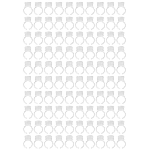 100/200/500Pcs Tattoo Ink Rings Disposable Tattoo Pigment Cup for Tattoo Ink and Eyelash Extension Glue(100pcs)