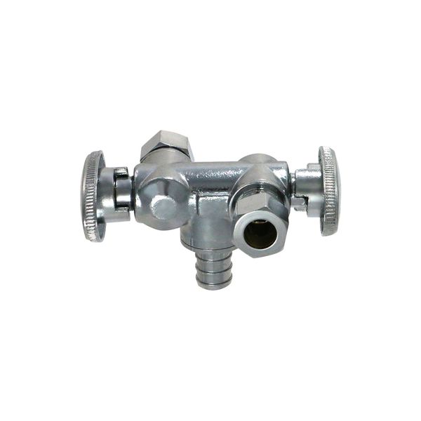 2 Pcs XFITITNG 3/8" x 3/8" OD Compression x 1/2" Pex Dual Angle Valve