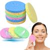 10 Pcs Facial Sponges, Reusable Face Cleaning Sponge, Natural Cellulose Face Sponge, Beauty Sponges for Facial SPA Massage Makeup Removal (5 colors） (Round)