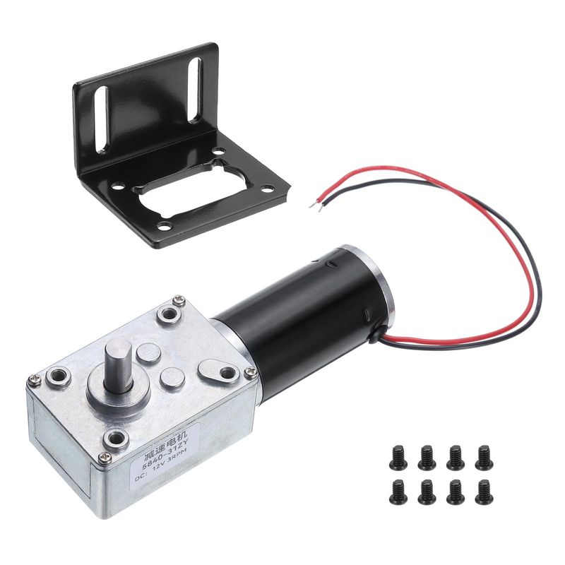 sourcing map DC 12V High Torque Turbine Worm Geared Motor with 8mm ...