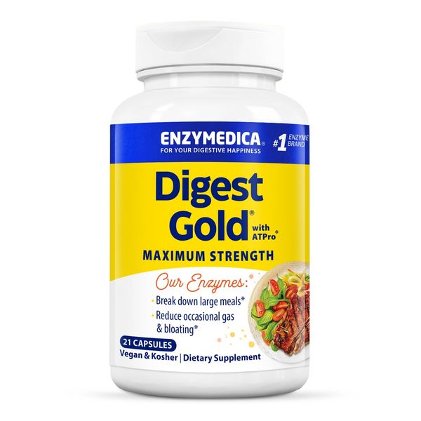 Digest Gold Digestive Enzyme Supplement 21 Count Bloat Relief Energy Boost