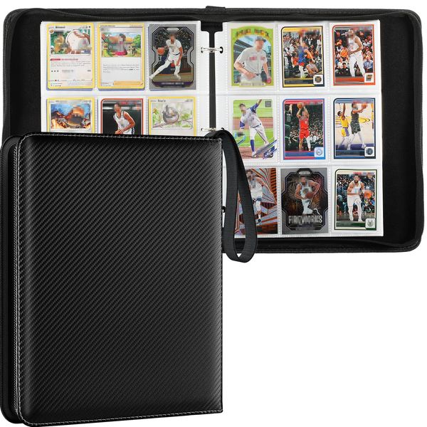 MaxGear Card Binder 9 Pocket, Trading Card Holder 900 Cards Double Sided Pockets with Zipper, Premium 50 Removable Sleeves Card Collection Binder, Card Book for MTG, TCG, Yugioh Card, Sports Cards