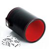 Aulufft PU Leather Dice Cup Set with 5 Standard Dices for Yahtzee Farkle Backgammon Bar Party Craps Game - Red Felt Lined, 1 Pack