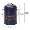 simpa 3L Professional Matt Blue Kitchen Compost Bin - 17cm (H) x 13.5cm (Dia)