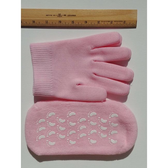 Silicone Moisturizing Gel Spa Socks Gloves Dry Cracked Hand Feet Skin Repair Set