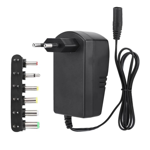 Universal 30W 3V-12V Adjustable Voltage Power Adapter With 6 Connectors (EU P ❥