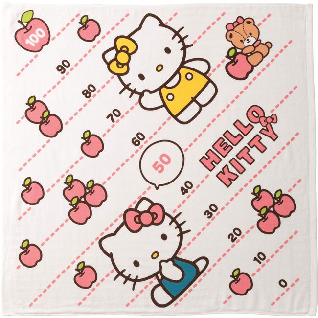 Marushin 3005037600 Sanrio Hello Kitty Hot Water Towel, 35.4 x 35.4 inches (90 x 90 cm), Nakayoshi Apple 100% Cotton, Gauze & Pile, Simple Memory Included