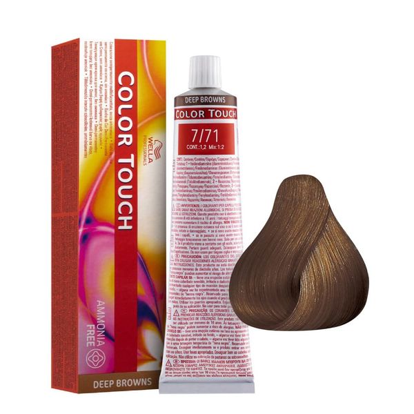 Wella - 7/71 Middle Blonde Ash Color Touch Without Ammonia - Deep Browns