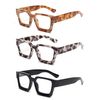JM 3 Pack Square Reading Glasses, Blue Light Blocking Computer Reader for women men +3.0