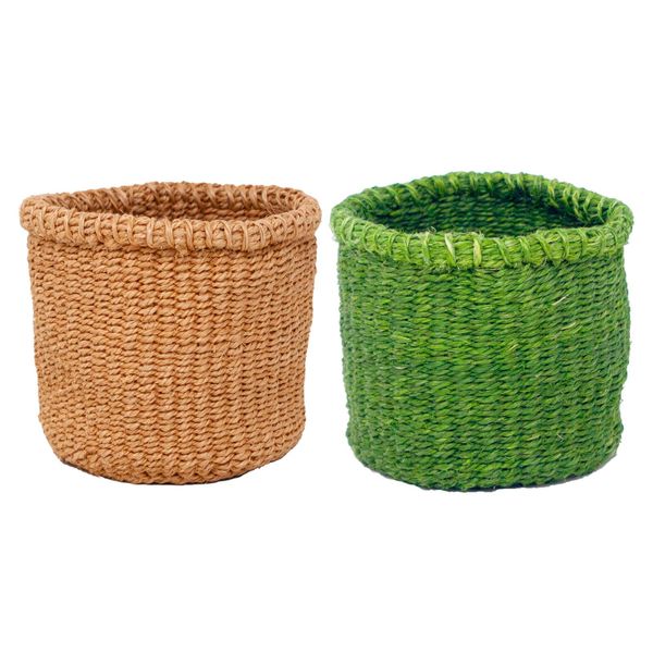 ORIKAGO Mini Basket - Remote Control Basket Small - Basic Beige Light Green