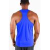 DEVOPS 3 Pack Men's Y-Back Dry Fit Muscle Gym Workout Tank Top (Medium, Black/Navy/Blue)
