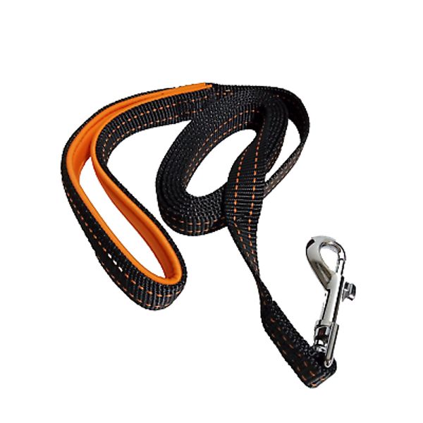 Active Pets Strong Dog Leash With Padded Handle 3/4" X 6' Black/Orange Dog Leash