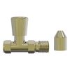 NRG Radiator Valves Straight Lockshield Valve Brushed Brass One Pair