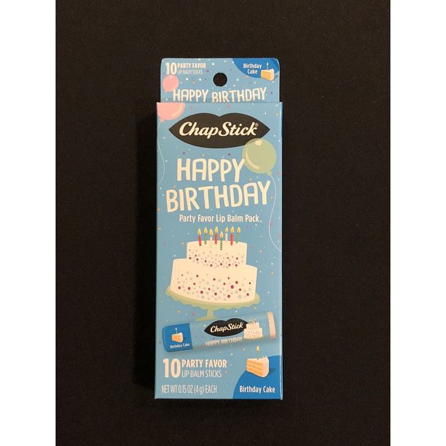 Chapstick Birthday Cake Lip Balm Birthday Party Favor Pack 10 Sticks .15 Oz Each