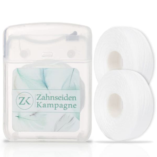 Flauschige Expanding Zahnseide ungewachst (Spender + 150 m)