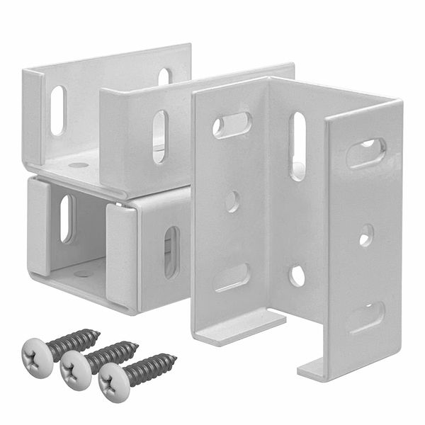 OHIY Heavy Duty Aluminum Fence Bracket for Vinyl Fencing Panel to Post Connection, Metal Replacement for 2.75in Plastic Brackets, Fits 2-3/4" Rails, 4 pcs with Screws