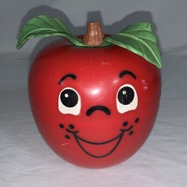 Fisher Price Happy Apple Musical Chime Toy Vintage 1972 Made in USA