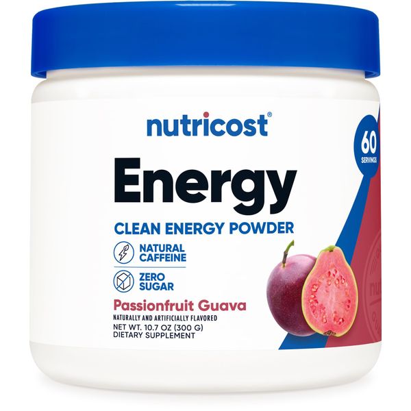 Nutricost Energy Drink Powder (Passionfruit Guava) (60 SERV) - Pre Workout Supplement with Natural Flavors - Non-GMO, Gluten-Free…