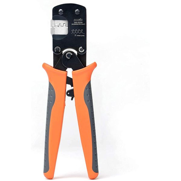 IWISS IWS-3220M Crimping Pliers for JST Connectors, Ratcheting Type, Open Barrel, 0.001 - 0.02 in (0.03 - 0.5 mm) 2, Compatible with Micro Terminals