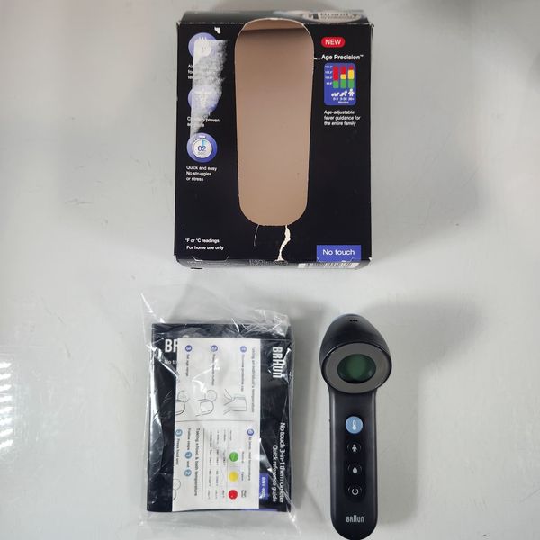 Braun 3-in-1 No Touch BNT400BUS Forehead Thermometer With Age Precision Black
