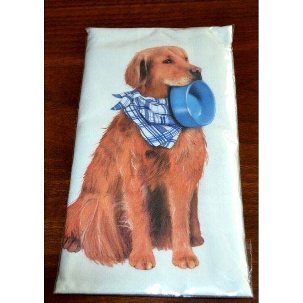 GOLDEN RETREIVER DOG Kitchen Towel Mary Lake-Thompson Flour Sack 30"X30" Sealed