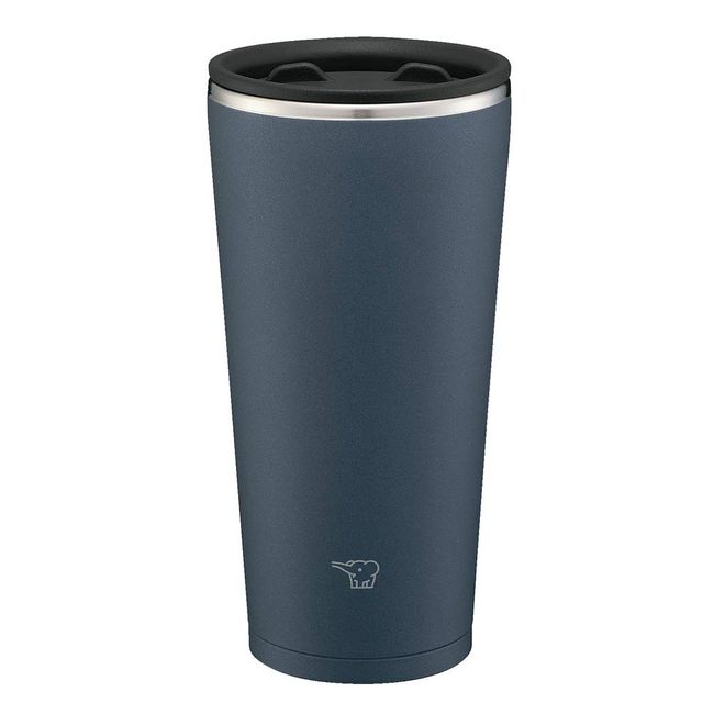 Zojirushi SX-FA45-BM Stainless Steel Tumbler with Lid, Rotary Open and Close Lid, Hot and Cold Retention, Office Work, Home Time, 15.2 fl oz (450 ml), Slate Black