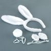 BinaryABC Easter Bunny Rabbit Costume Set,Ears Headband Bow Ties Tail Set,Halloween Costume Assesories(White)