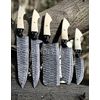5 Knife Set Chef Kitchen Damascus Knives custom Handmade cleaver Blade Boning