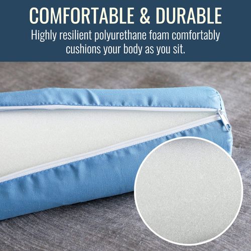 DMI Lightweight Comfort Foam Neck Roll Leg Rest Back Support Pillow for Home and Travel, Great for Neck, Back and Under Knees, 5 x 19 inches, Blue