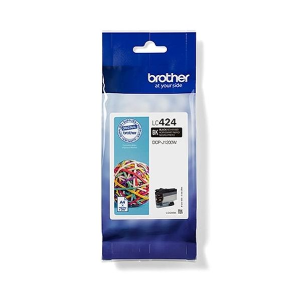 Brother LC-424BK Inkjet Cartridge, Black, Single Pack, Standard Yield, includes 1 x Inkjet Cartridge, Brother Genuine Supplies