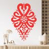 Highlanders Heart Shaped Folk Pattern - Parzenica - Decorative Art Wall Decal [Medium] [Light Grey]