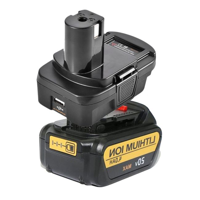 Battery Adapter Converter USB Battery Convert Adapter DM18RL for DeWalt 20V Milwaukee 18V to Ryobi 18V