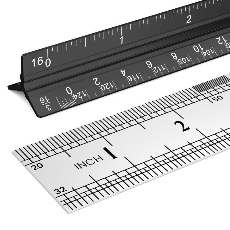 Architectural Scale Ruler 12 Inch, Aluminum Architect Ruler & Metal ...