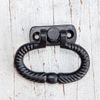 Antikas - Drawer handle, ring, small, iron black, height 5.6 x width 6.5 cm