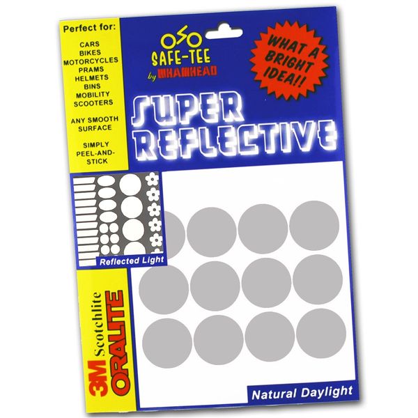 Safe-Tee Reflective SILVER/WHITE CIRCLE (x12) Stickers