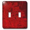 3dRose lsp_78030_2 Bright Red Grunge Flourish Double Toggle Switch