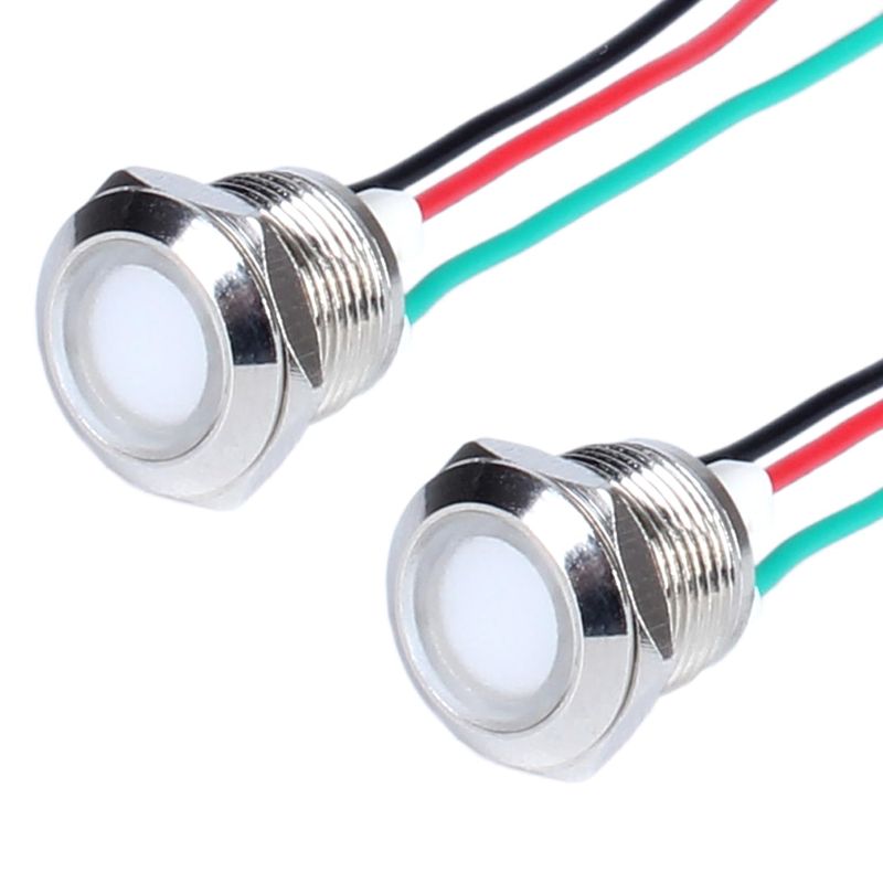 DMWD 2Pcs 12V-24V Metal LED Indicator Lights,12mm Waterproof Comm ...