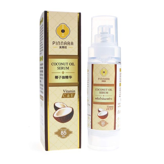 PINNARA Coconut Oil Serum Vitamin C & E for Face, Hands, Body and Hair 85ml by Tuki Naturals