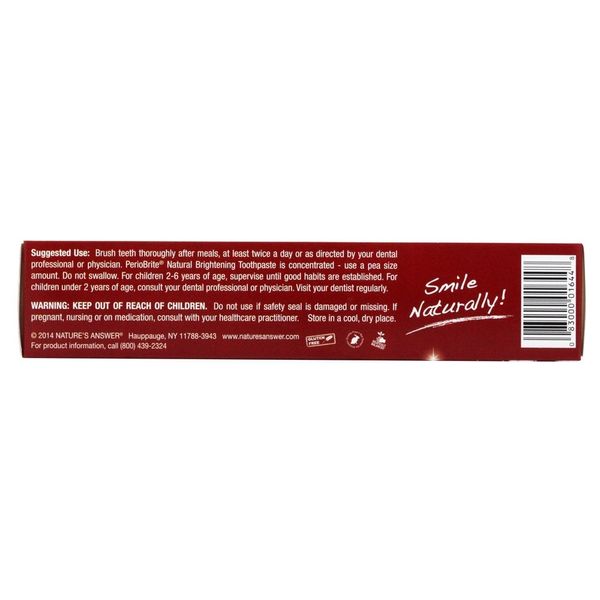 Nature's Answer Periobrite Toothpaste, Cinamint, 4 Ounce, (3 Pack) | Teeth Whitening | Fresh Breath | Stain Removal