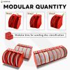 5 Inch Professional Sanding Discs Storage Bins - 10 Bins Set for Efficient Organization, Offset Snap-On Connection, Grit Classification, Space-Saving Design and Versatile Application, Red