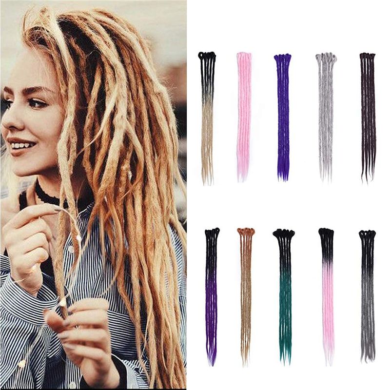 20"-24" Handmade Synthetic Dreadlock Extensions - Crochet Braid Locs In Multiple Colors - Foto 11