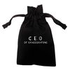 Flox Creative Black Organic Small Drawstring Pouch C.E.O Of Exaggerating