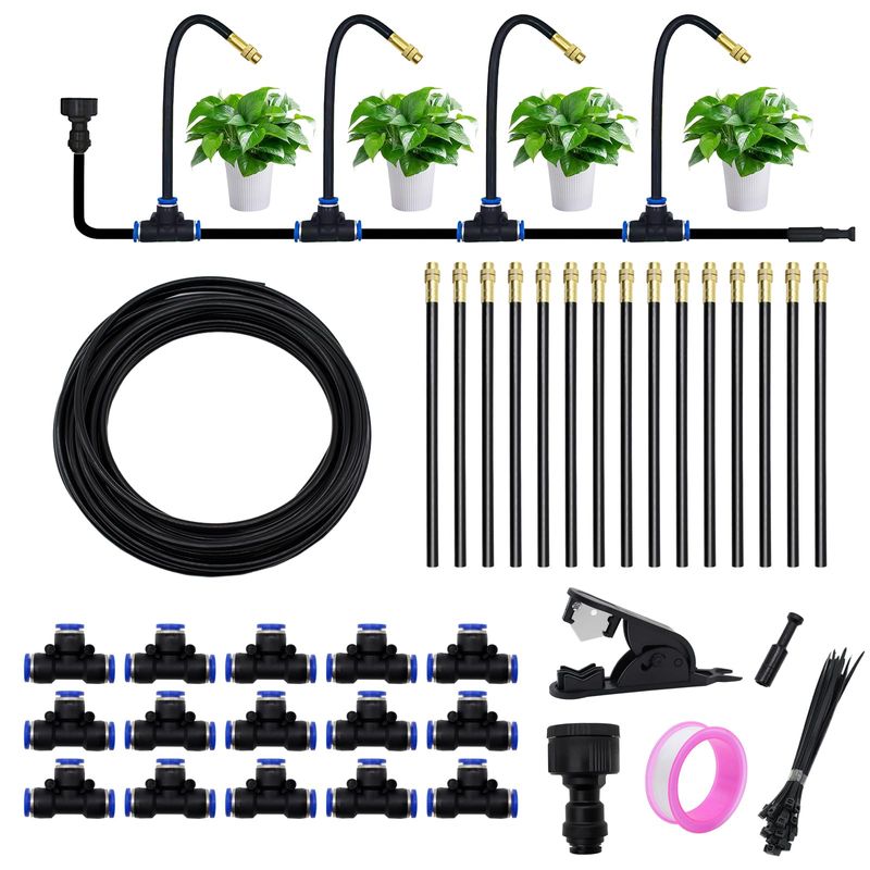 Irrigation System Kit, 360° Adjustable Garden Automatic Irrigation ...