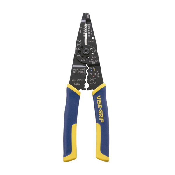 IRWIN Vise-Grip Wire Stripping Tool / Wire Cutter, 8-Inch (2078309), Multicolor