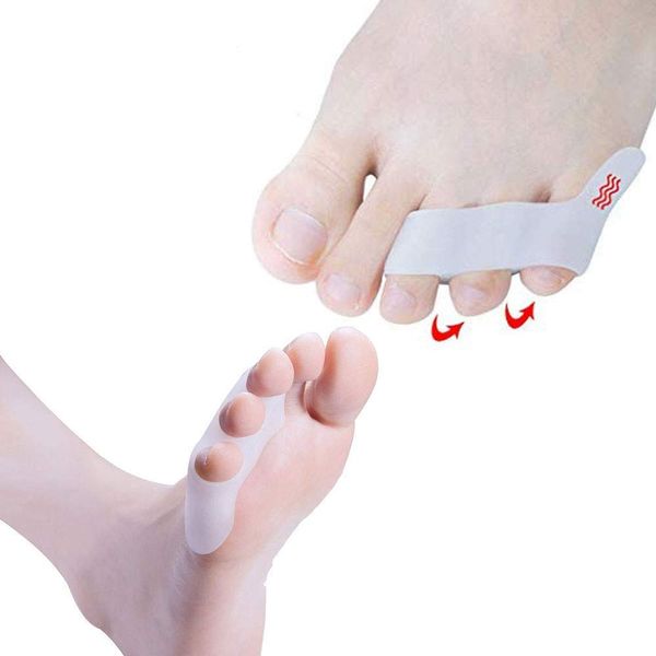 Best Toe Separator Gel Toe Straightener by Pedimend, 2 Pair Bunion Corrector for Hammar Overlapping Toe, Foot Splint Stretcher Spacer Spreader Hallux Valgus Tailors Claw, Crooked Toes