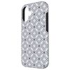 iPhone 16 Light Gray White Black Stars Triangles Hexagons Pattern Smartphone Case