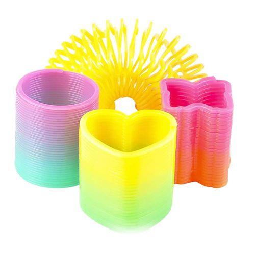 The Dreidel Company Rainbow Coil Spring Assortment, Heart, Star, Butterfly, Circle Shaped Coils, Party Favor for Kids, 1.4" (35mm) (12-Pack)