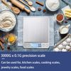 3000g Kitchen Scale for Cooking Baking, 0.1g High Precision Electronic Scale