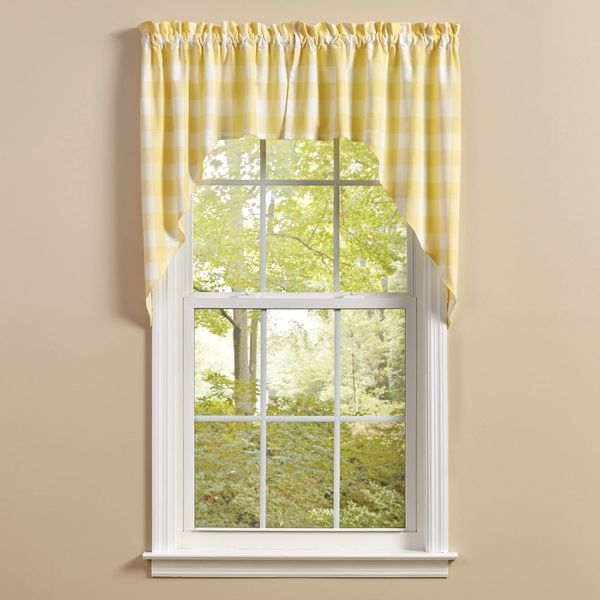 Park Designs Buffalo Check Yellow Swags 73" x 36"